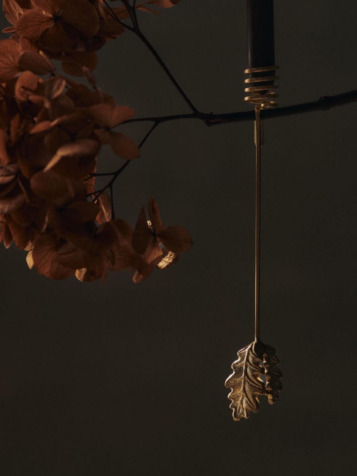 Oak leaf christmas tree ljusstake 4-pack, Brass Ferm Living