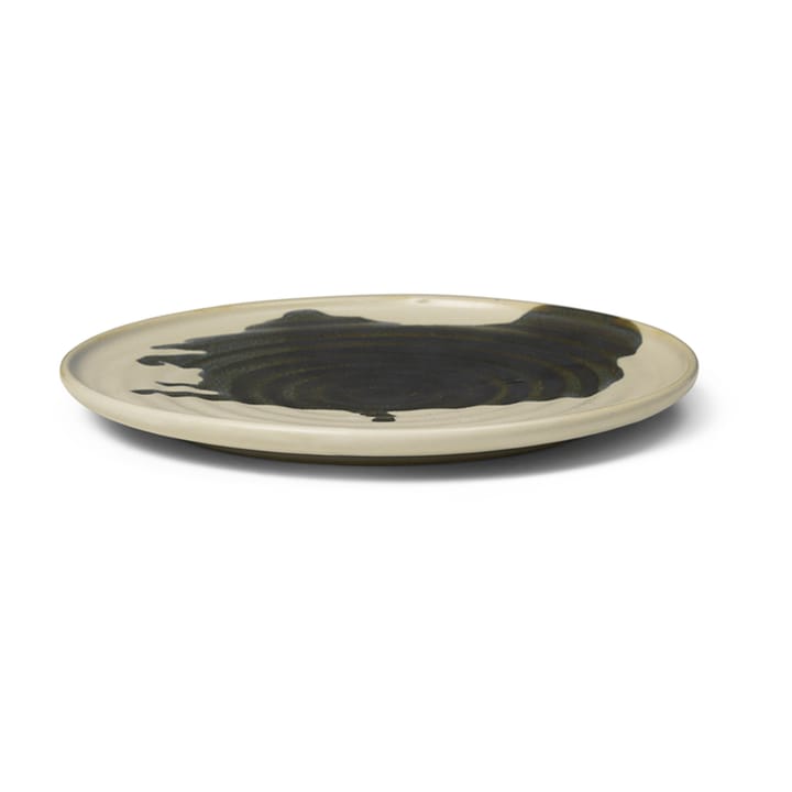 Omhu assiett ⌀21 - off white-charcoal - Ferm Living