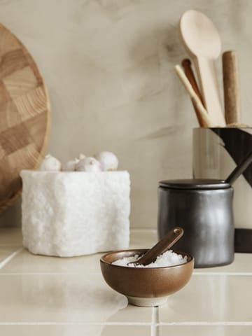 Petite saltskål med sked 2 delar - Chocolate - Ferm Living