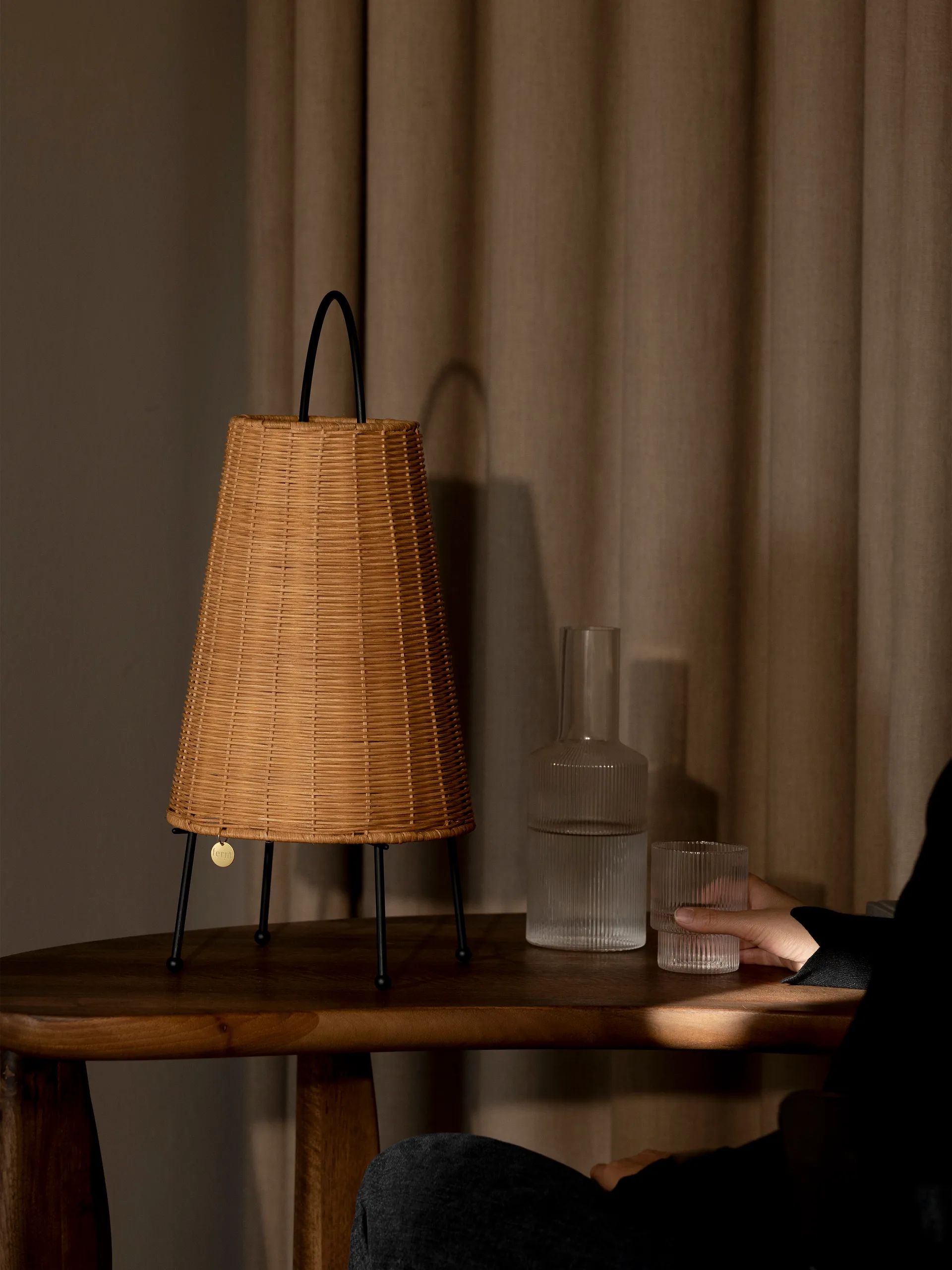 Porti Braided bordslampa 50 cm, Natural Ferm Living