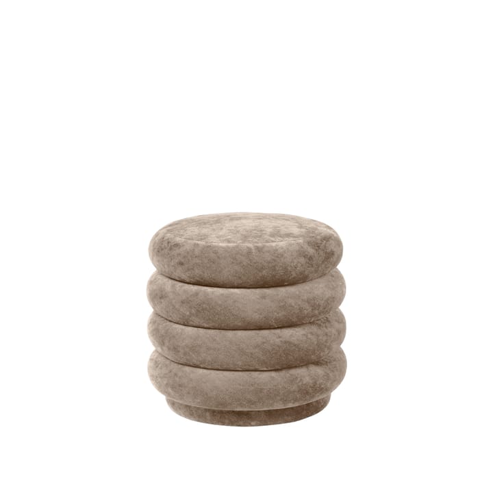 Pouf Round sittpuff - tyg faded velvet 26 beige - Ferm Living