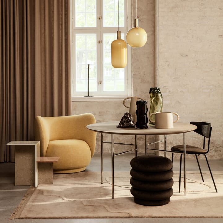 Pouf Round sittpuff, tyg faded velvet 3 forest Ferm Living