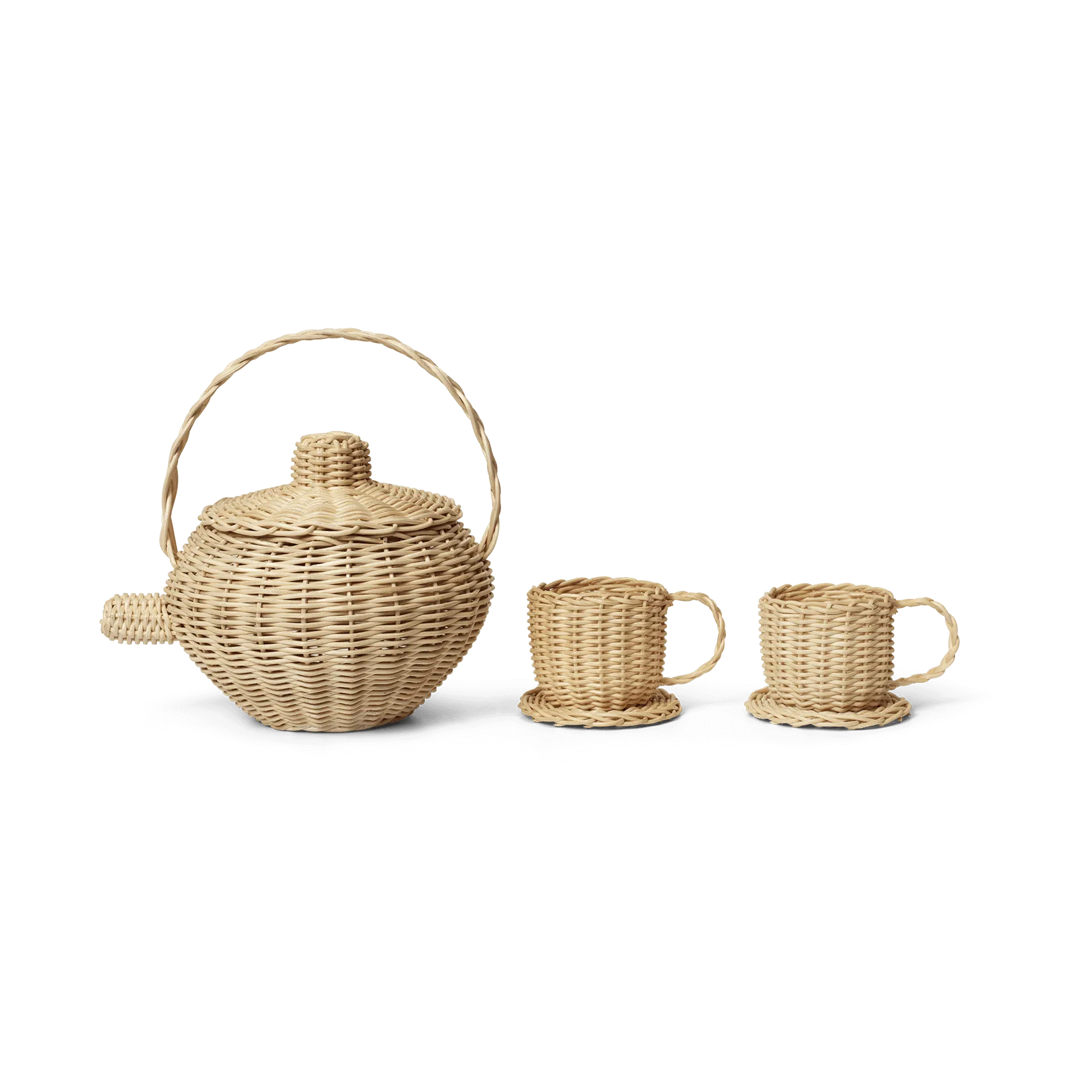 Rattan teservis 3 delar, Natural Ferm Living