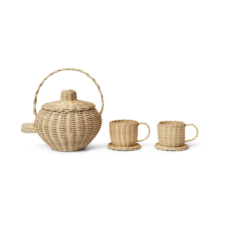 Rattan teservis 3 delar - Natural - ferm LIVING