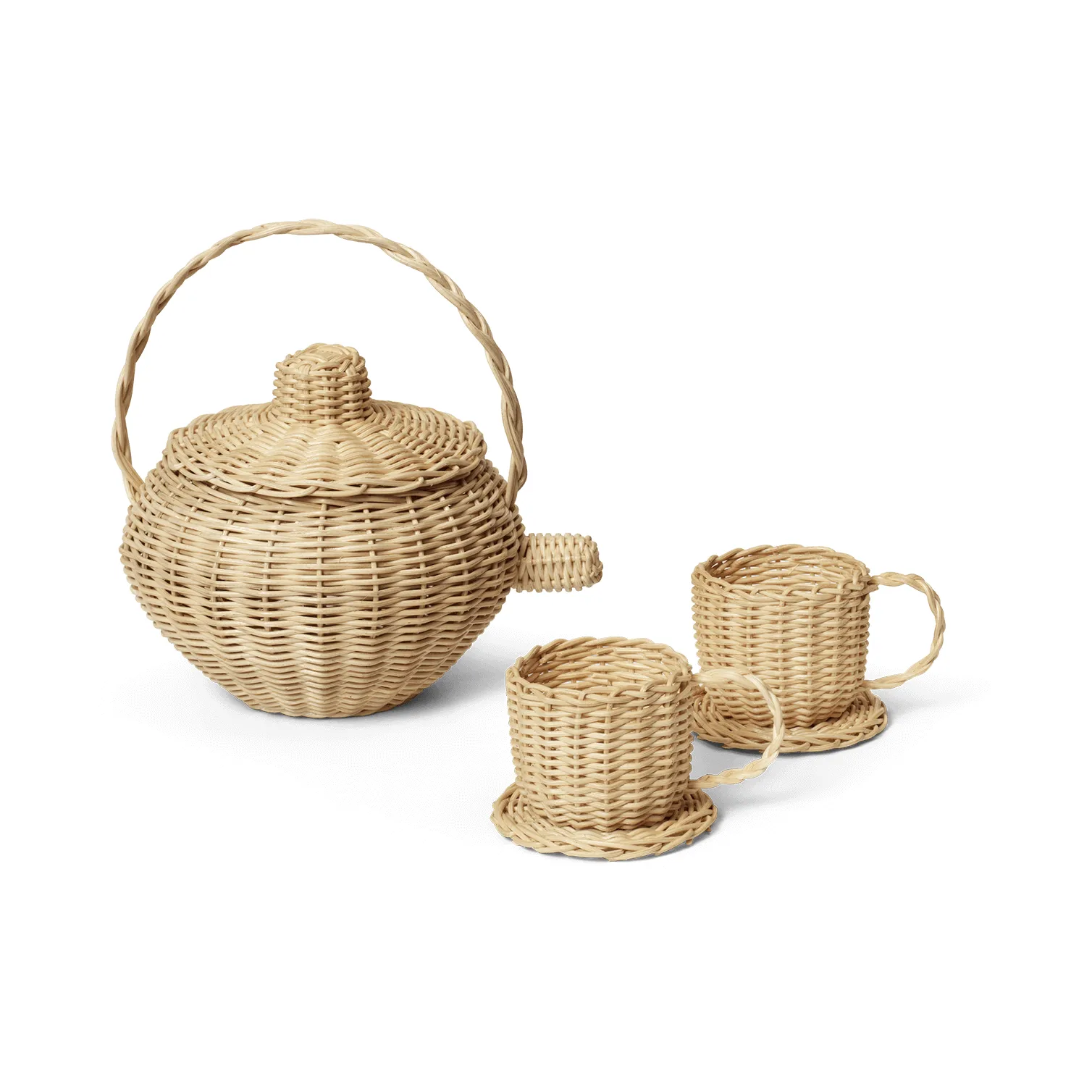 Rattan teservis 3 delar, Natural Ferm Living