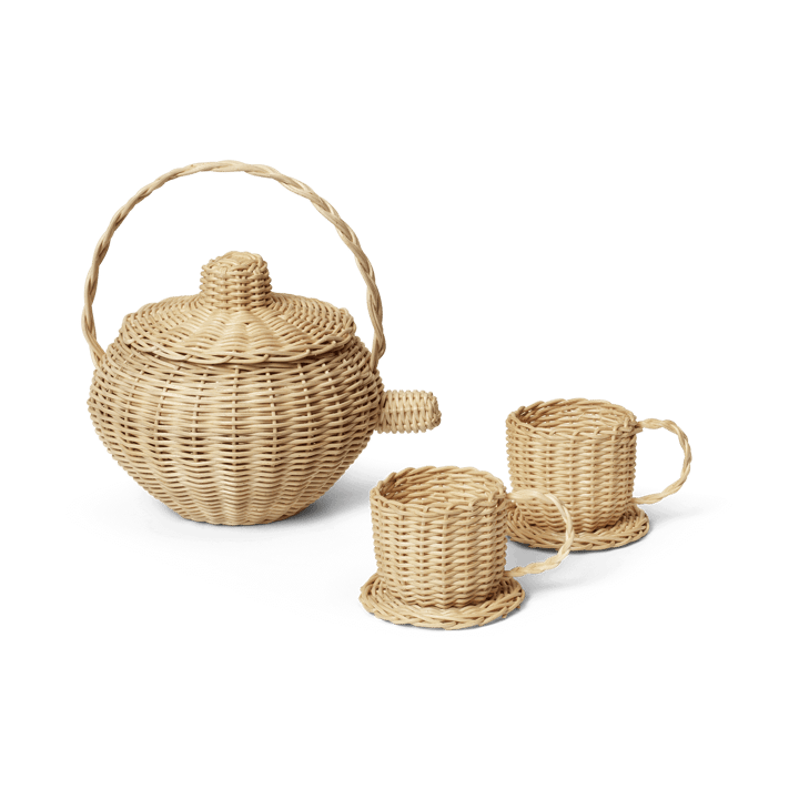 Rattan teservis 3 delar, Natural Ferm Living