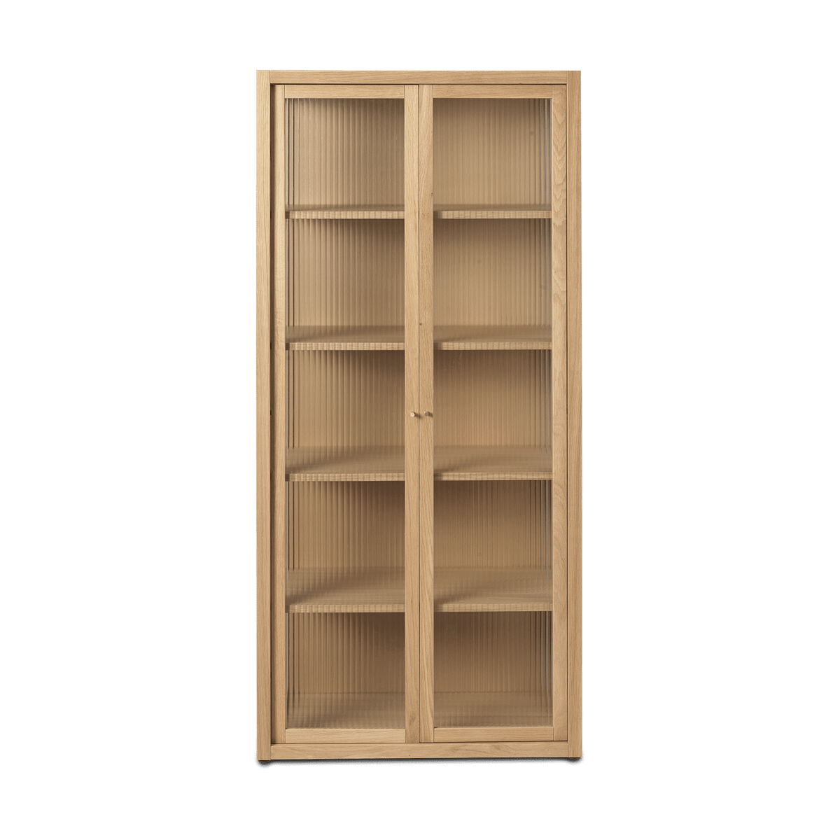 Ferm Living Reed vitrinskåp 70x155 cm Natural oak | Skandinavisk Design | Skåp & Vitrinskåp | Beige