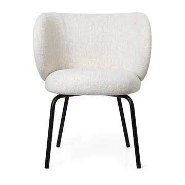 Rico dining chair bouclé - Off-white-black - Ferm Living