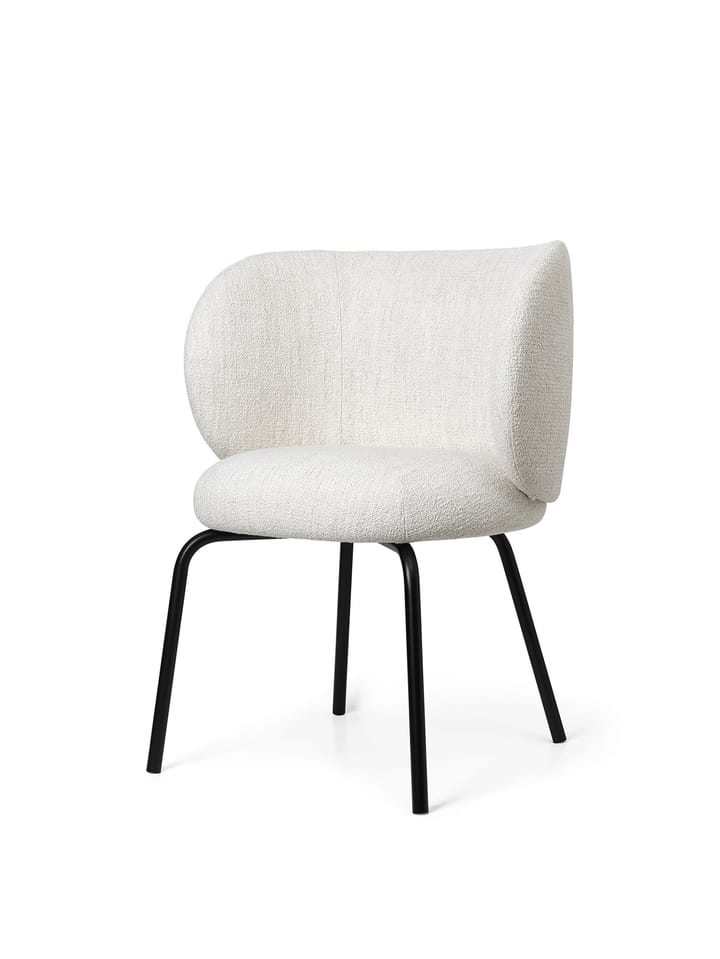 Rico dining chair bouclé, Off-white-black Ferm Living