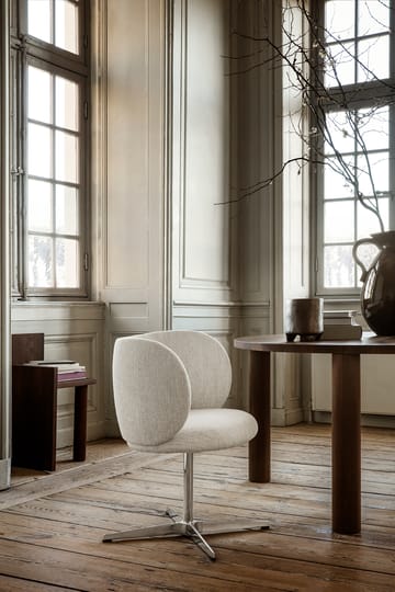 Rico dining chair swivel bouclé - Off-white - Ferm Living