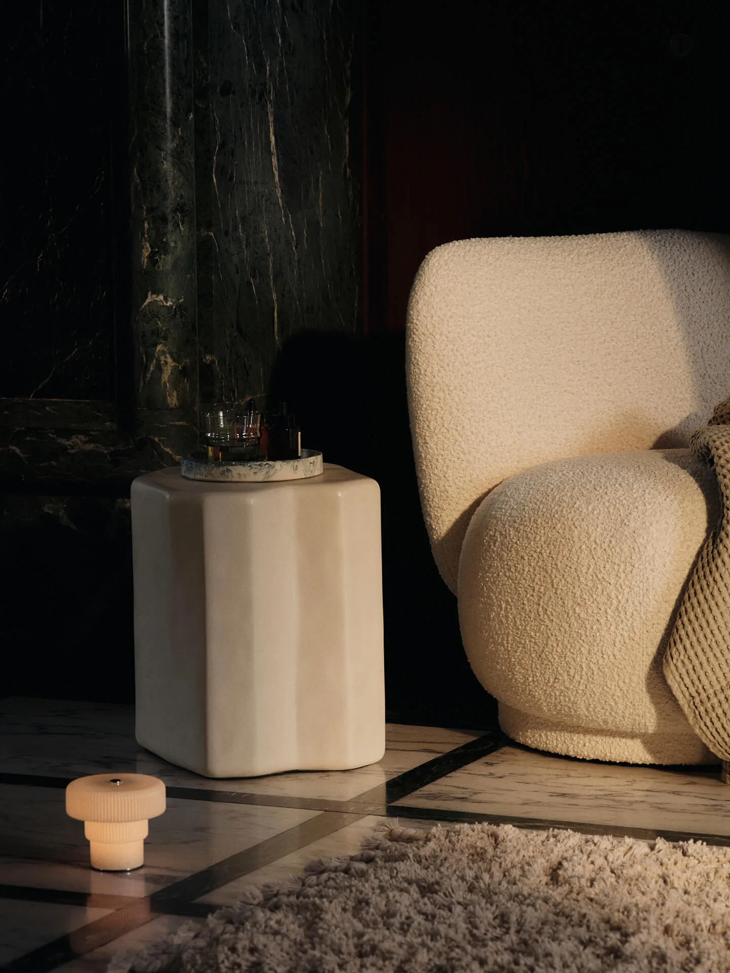 Rico lounge chair piccolo fåtölj, Nordic Bouclé-Off-white Ferm Living