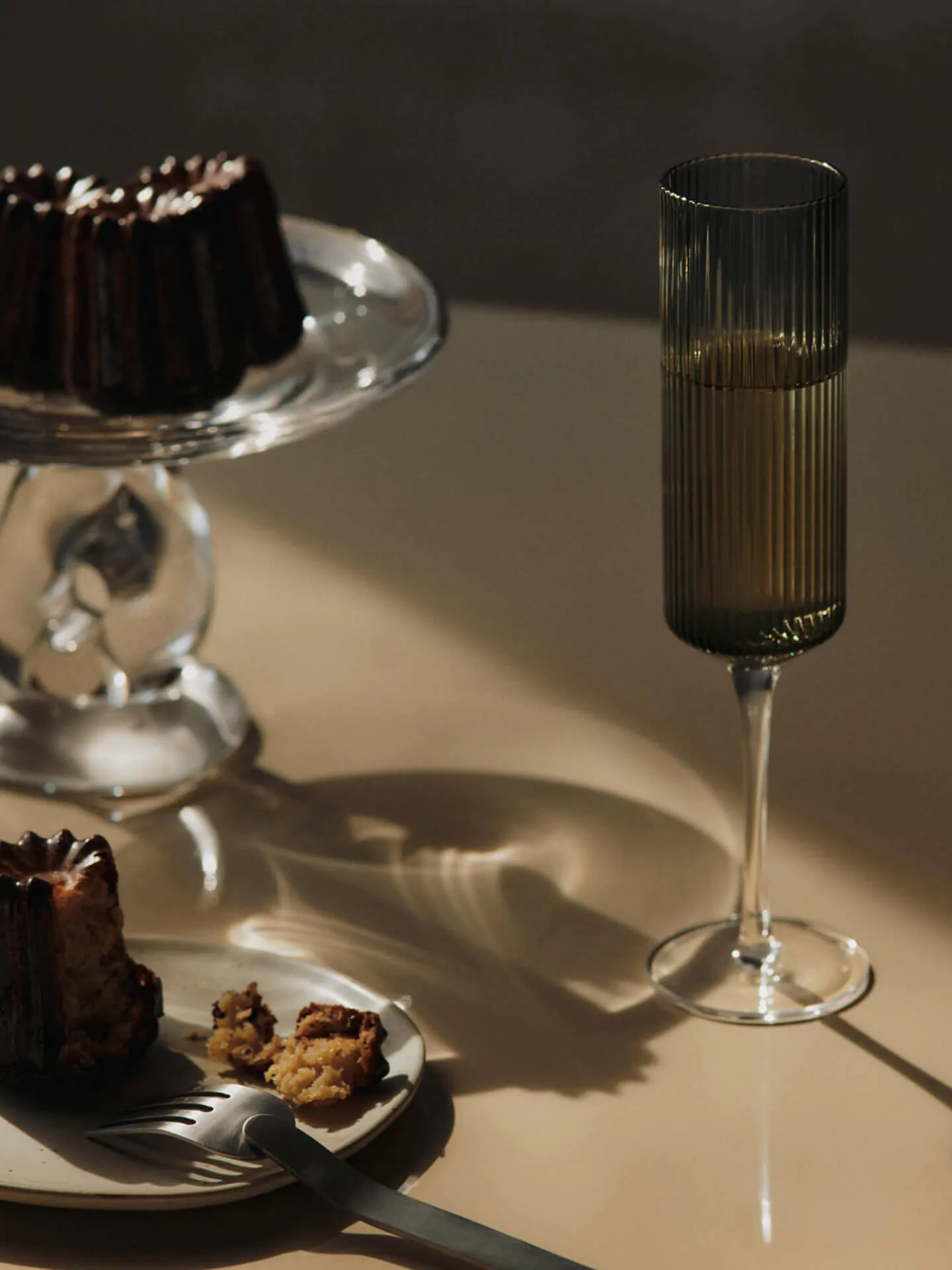 Ripple Champagne flutes champagneglas 15 cl 2-pack, Smoked Grey Ferm Living