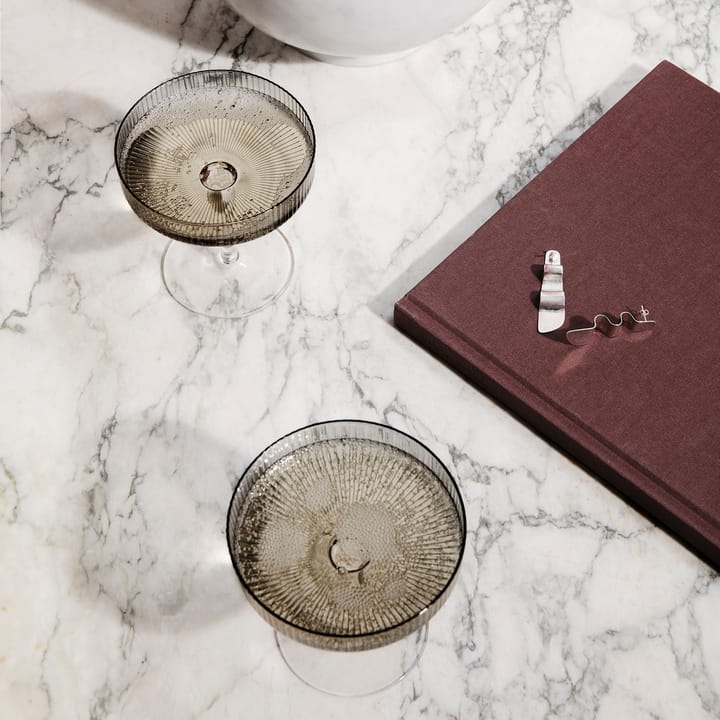 Ripple champagneglas 2-pack, Smoked grey Ferm Living