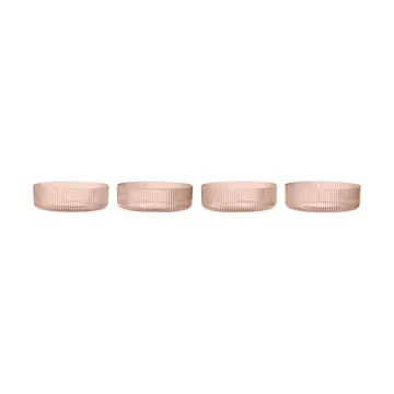 Ripple frukostskål 4-pack - Blush - Ferm Living