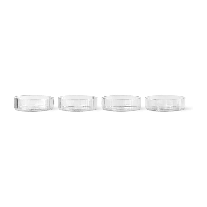 Ripple frukostskål 4-pack - clear - Ferm Living