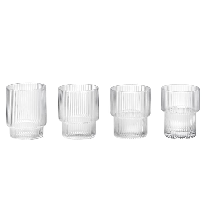 Ripple glas 4-pack - klar - Ferm Living