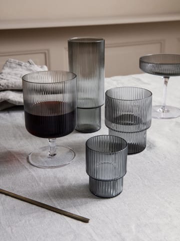 Ripple glas 4-pack - Smoked grey - Ferm Living