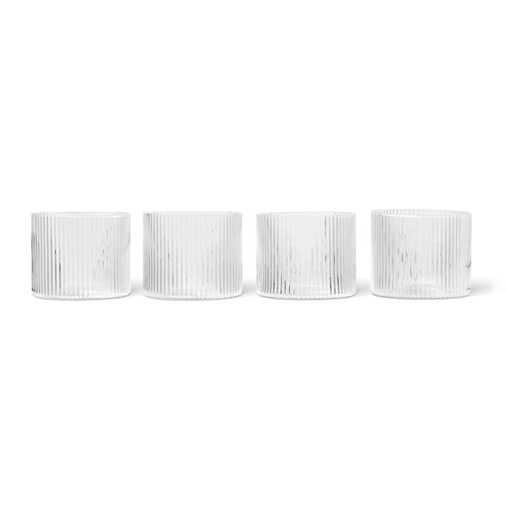 Ripple glas lågt 4-pack - Clear - Ferm Living