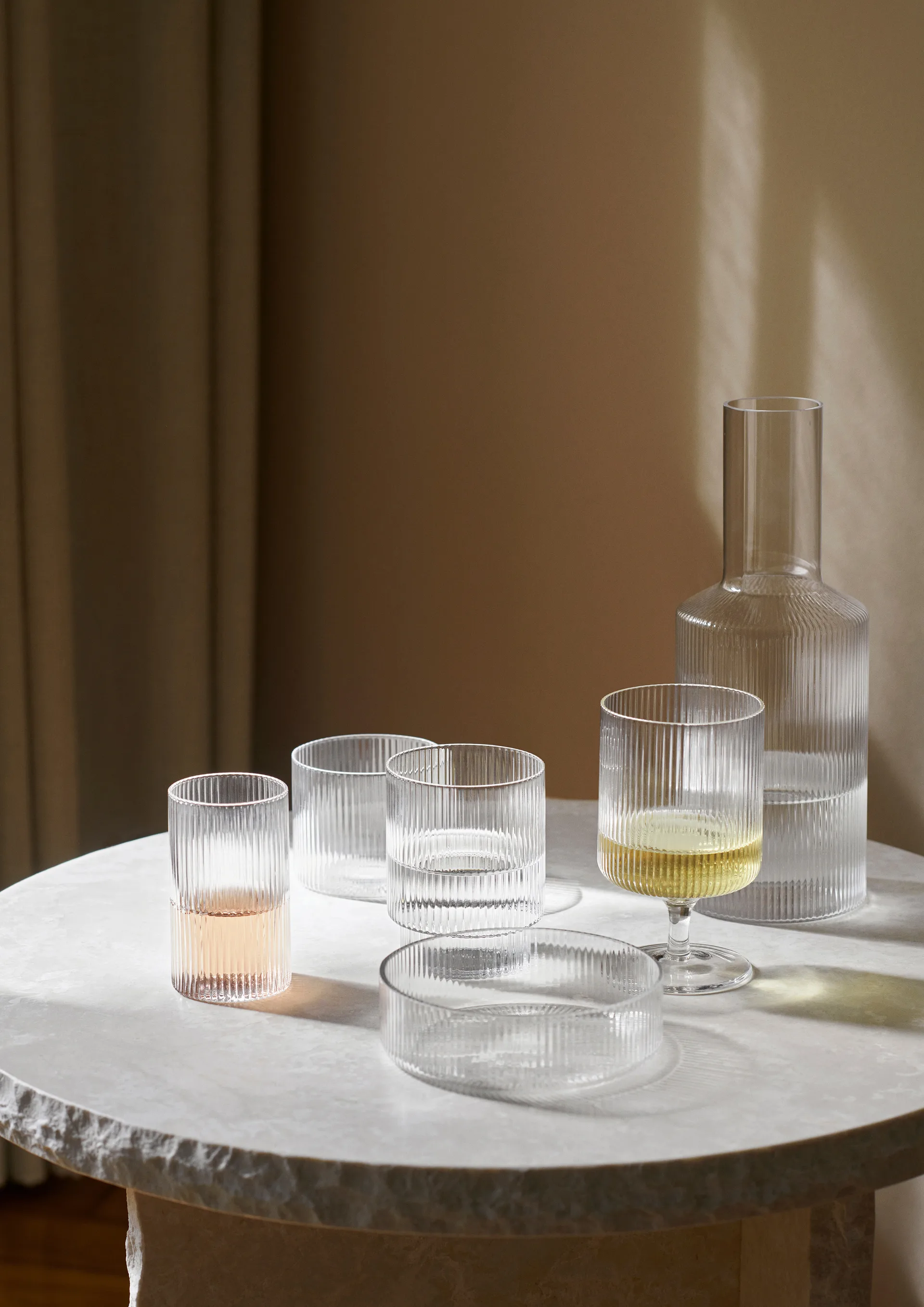 Ripple glas lågt 4-pack, Clear Ferm Living