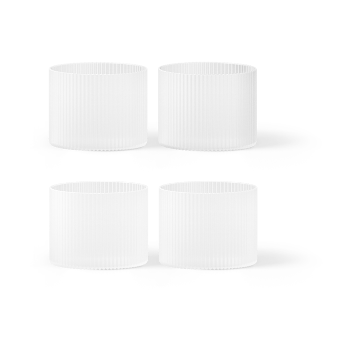 Ripple glas lågt 4-pack - Frosted - Ferm Living