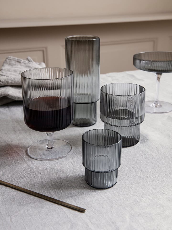 Ripple glas small 6 cl 4-pack, Smoked grey Ferm Living