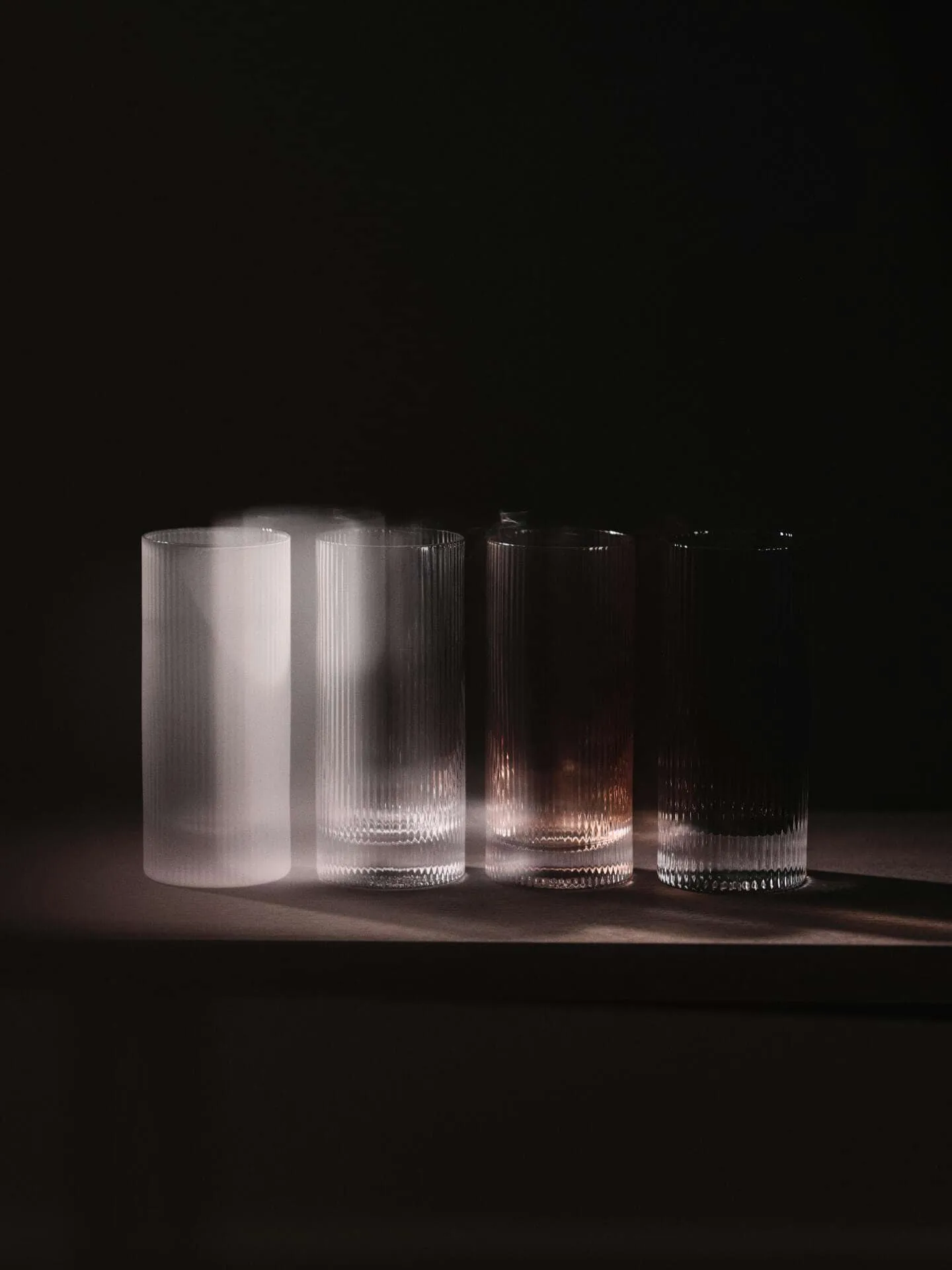 Ripple Highball glas 48 cl 2-pack, Blush Ferm Living