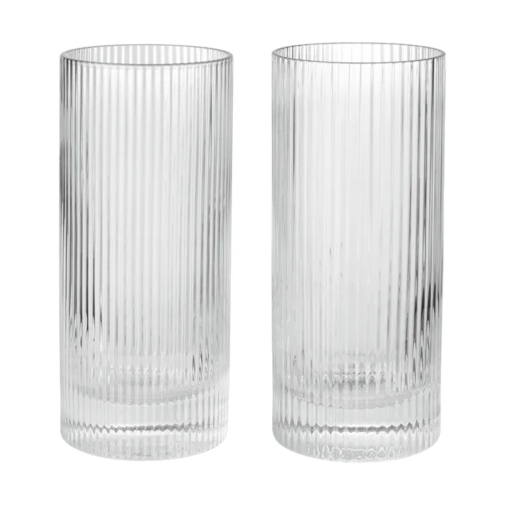 Ripple Highball glas 48 cl 2-pack - Clear - Ferm Living
