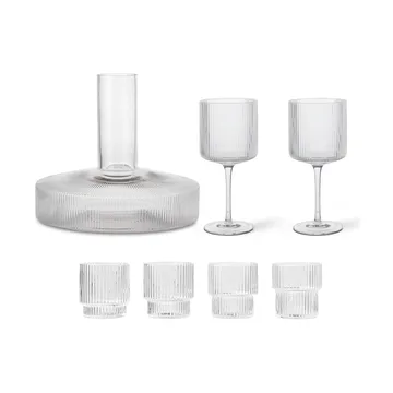 Ripple karaff och glasset 17 delar - Klar - undefined - Ferm Living
