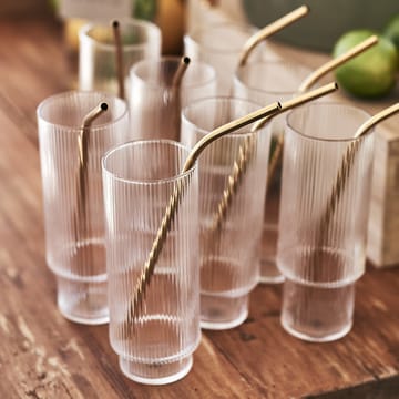 Ripple long drink glas 4-pack - klar - Ferm Living