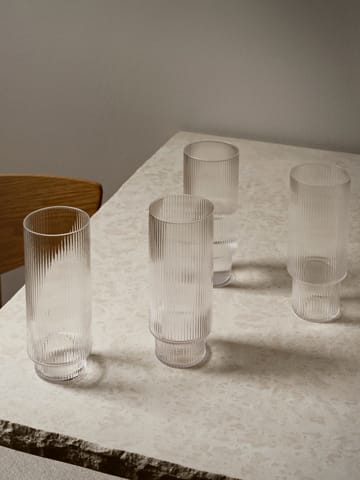 Ripple long drink glas 4-pack - klar - Ferm Living