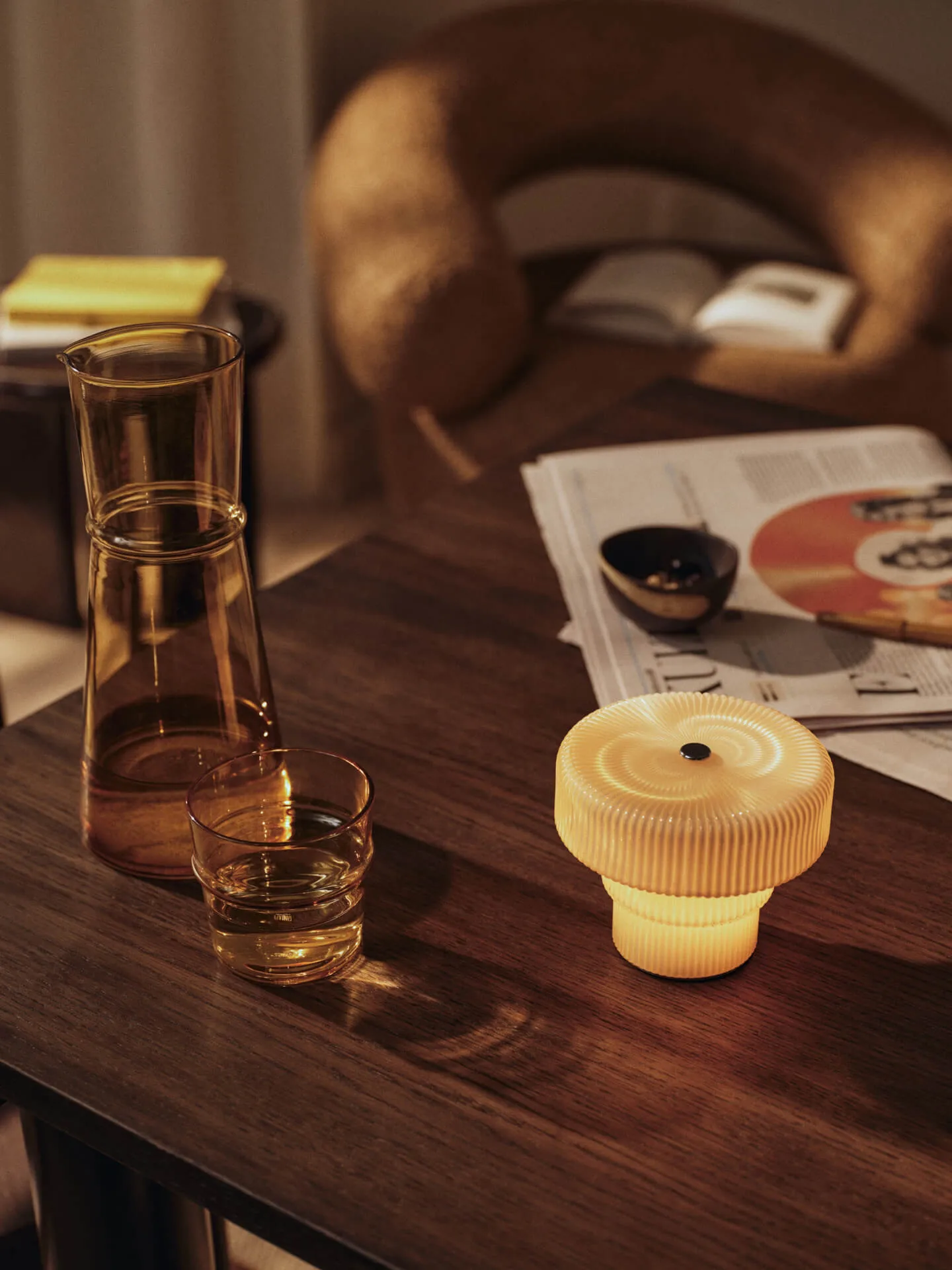 Ripple portabel bordslampa 10 cm, Oat Ferm Living