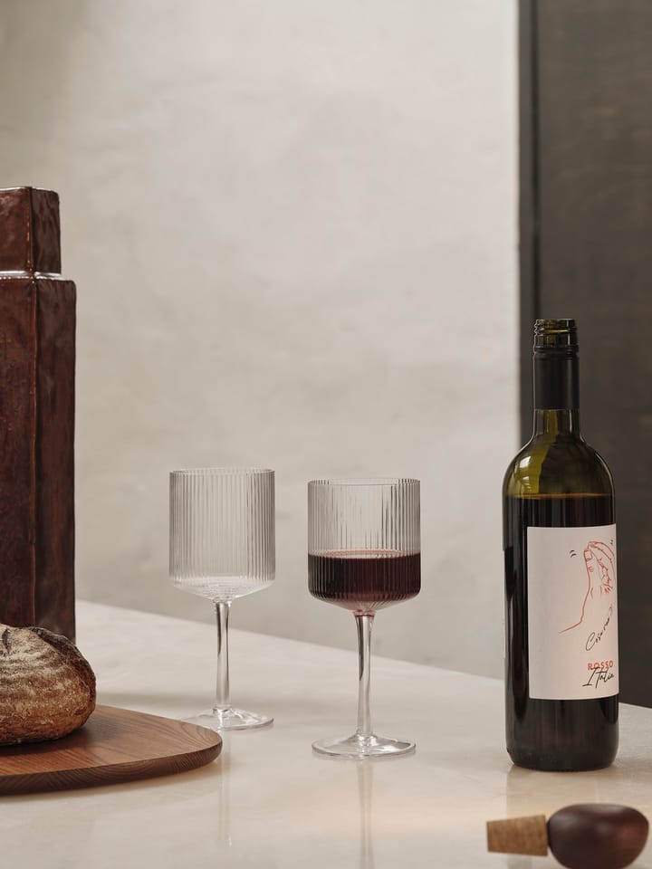 Ripple rödvinsglas 32,5 cl 2-pack, Clear Ferm Living