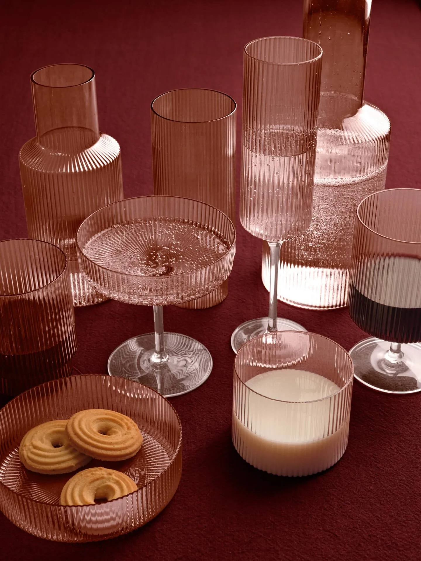 Ripple small karaff set, Blush Ferm Living
