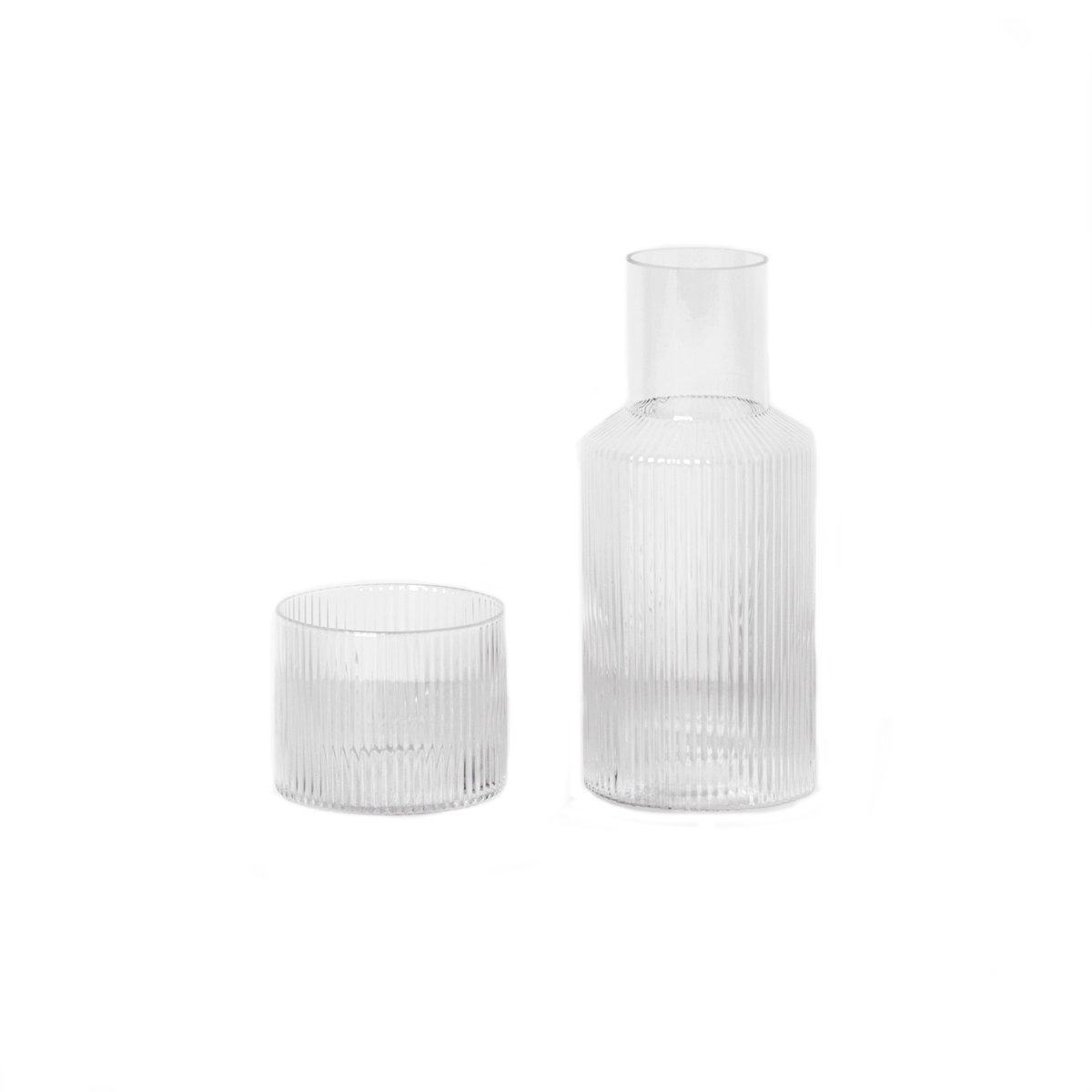 Ferm Living Ripple small karaff set klar | Skandinavisk Design | Vattenkaraffer & Kannor | Transparent