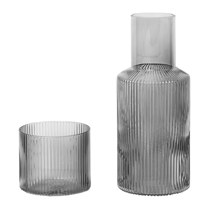 Ripple small karaff set - Smoked grey - Ferm Living
