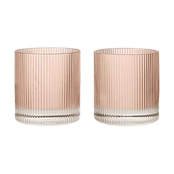 Ripple tumbler glas 25 cl 2-pack - Blush - Ferm Living
