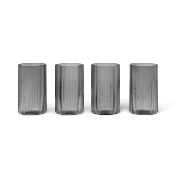 Ripple verrines serveringsglas 14 cl 4-pack - Smoked grey - Ferm Living