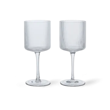 Ripple vitvinsglas 26 cl 2-pack - Clear - Ferm Living