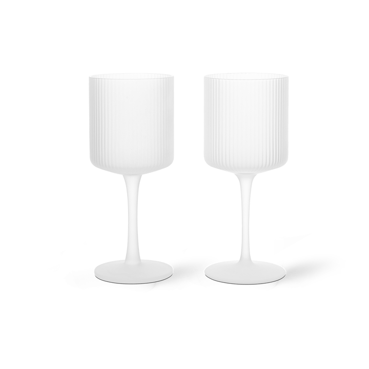 Ripple vitvinsglas 26 cl 2-pack - Frosted - Ferm Living