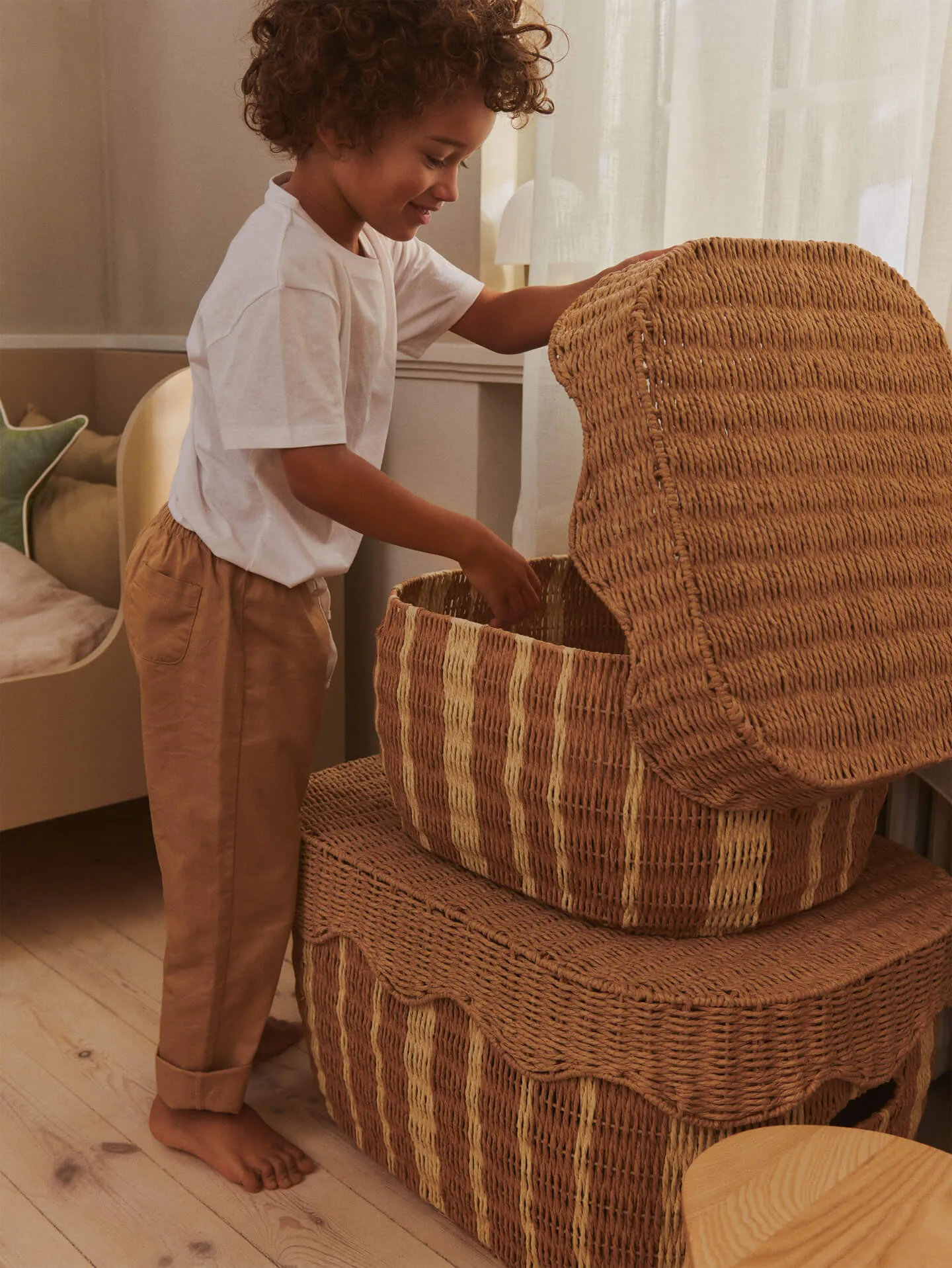 Rivan förvaringskorg 2 delar, Natural-off-white Ferm Living