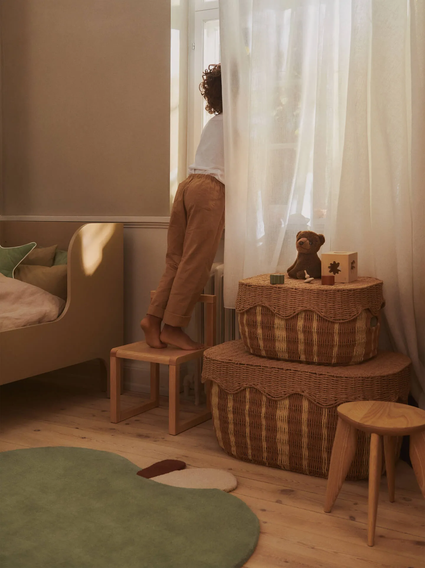 Rivan förvaringskorg 2 delar, Natural-off-white Ferm Living