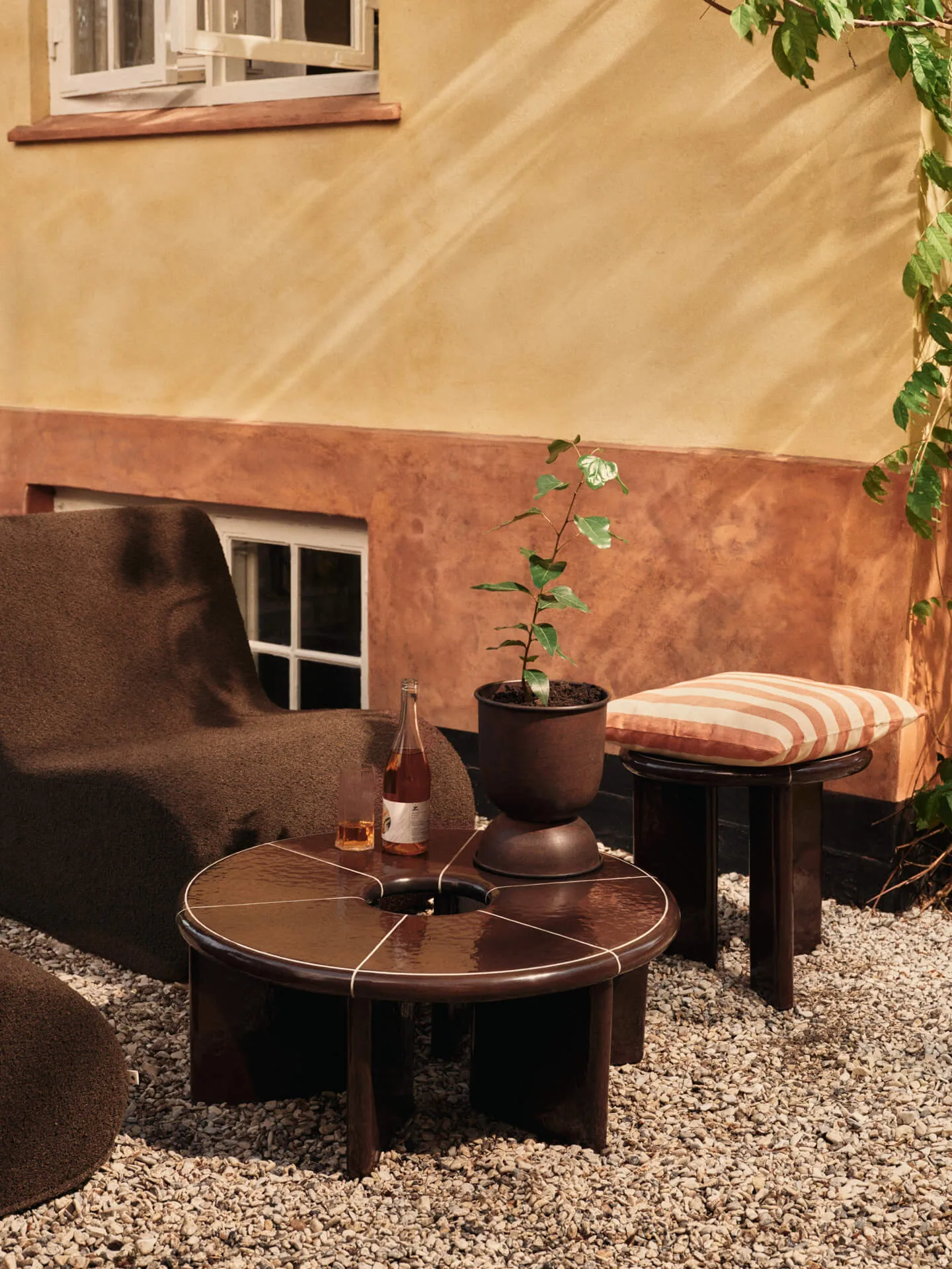 Rouli center module pure bouclé modulsoffa, Chestnut brown Ferm Living