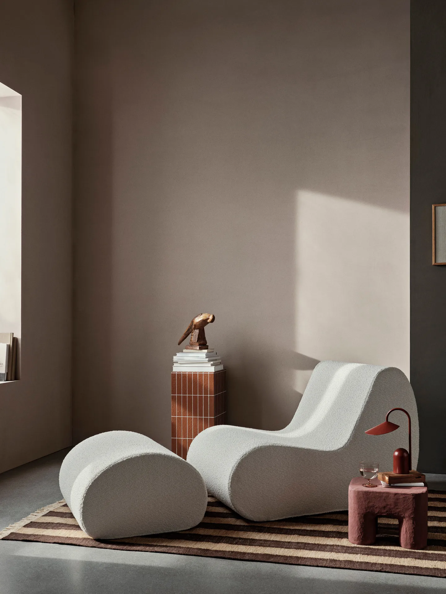 Rouli center module pure bouclé modulsoffa, Off-white Ferm Living