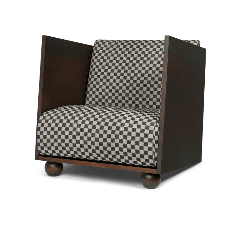 Rum Lounge Chair Check - Dark Stained-Sand-Black - Ferm LIVING