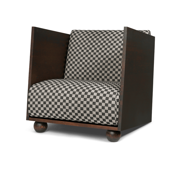 Rum Lounge Chair Check - Dark Stained-Sand-Black - ferm LIVING