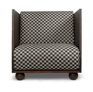 Rum Lounge Chair Check - Dark Stained-Sand-Black - Ferm Living