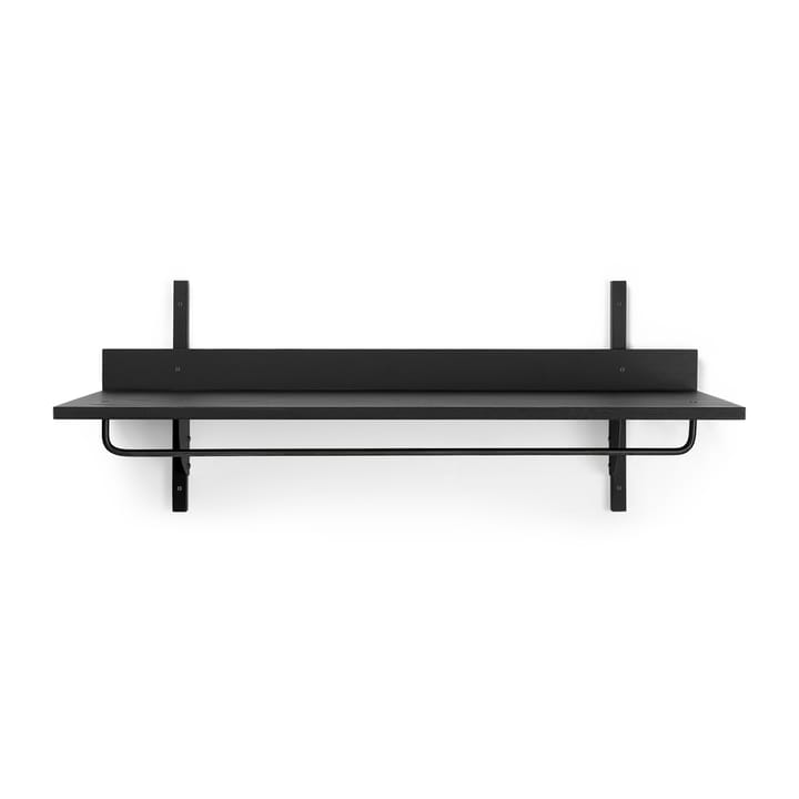 Sector hylla med stång 37x87 cm - Black ash-black brass - Ferm Living