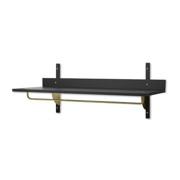 Sector hylla med stång 37x87 cm - Black ash-brass - Ferm Living