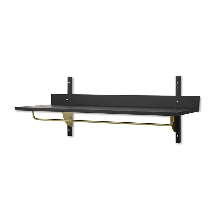 Sector hylla med stång 37x87 cm, Black ash-brass Ferm Living