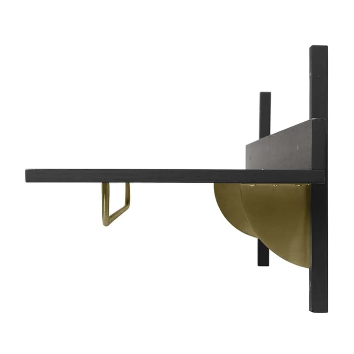 Sector hylla med stång 37x87 cm, Black ash-brass Ferm Living